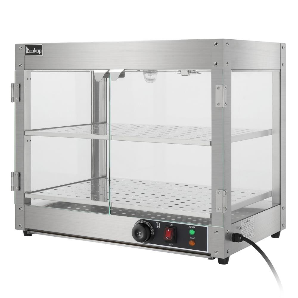 2 Tier Electric 800W Food Warmer Display Case Commercial Food Pizza Showcase New