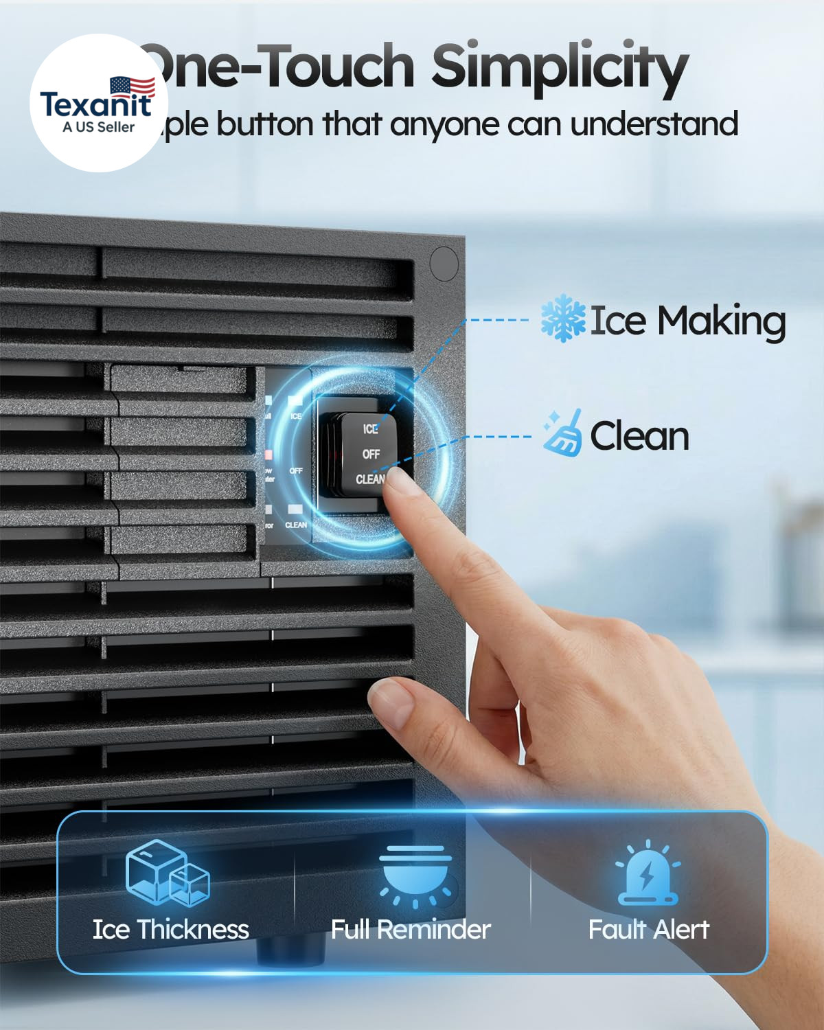 Commercial Ice Maker Machine, 100Lbs/24H with 33Lbs Ice Storage under Counter Ic