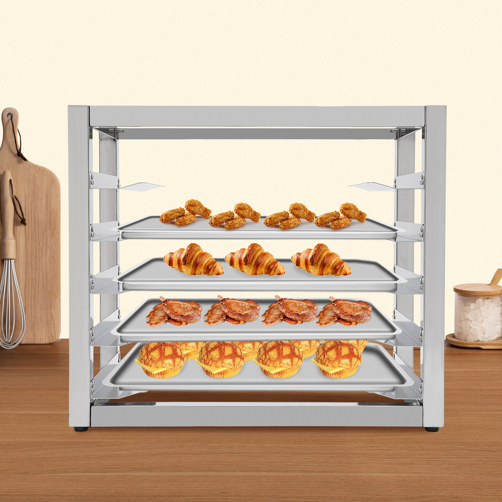 6 tire End Load Half Height Bakery Bun Dough Baking Sheet Pan Rack Commercial