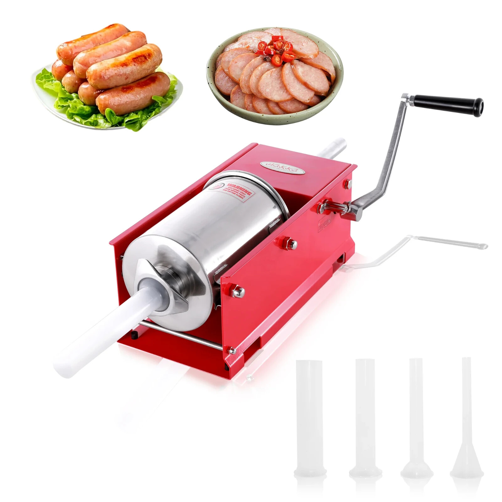 Hakka 3L Sausage Stuffer 2 Speed Horizontal 7lb Meat Press Maker Filling Machine