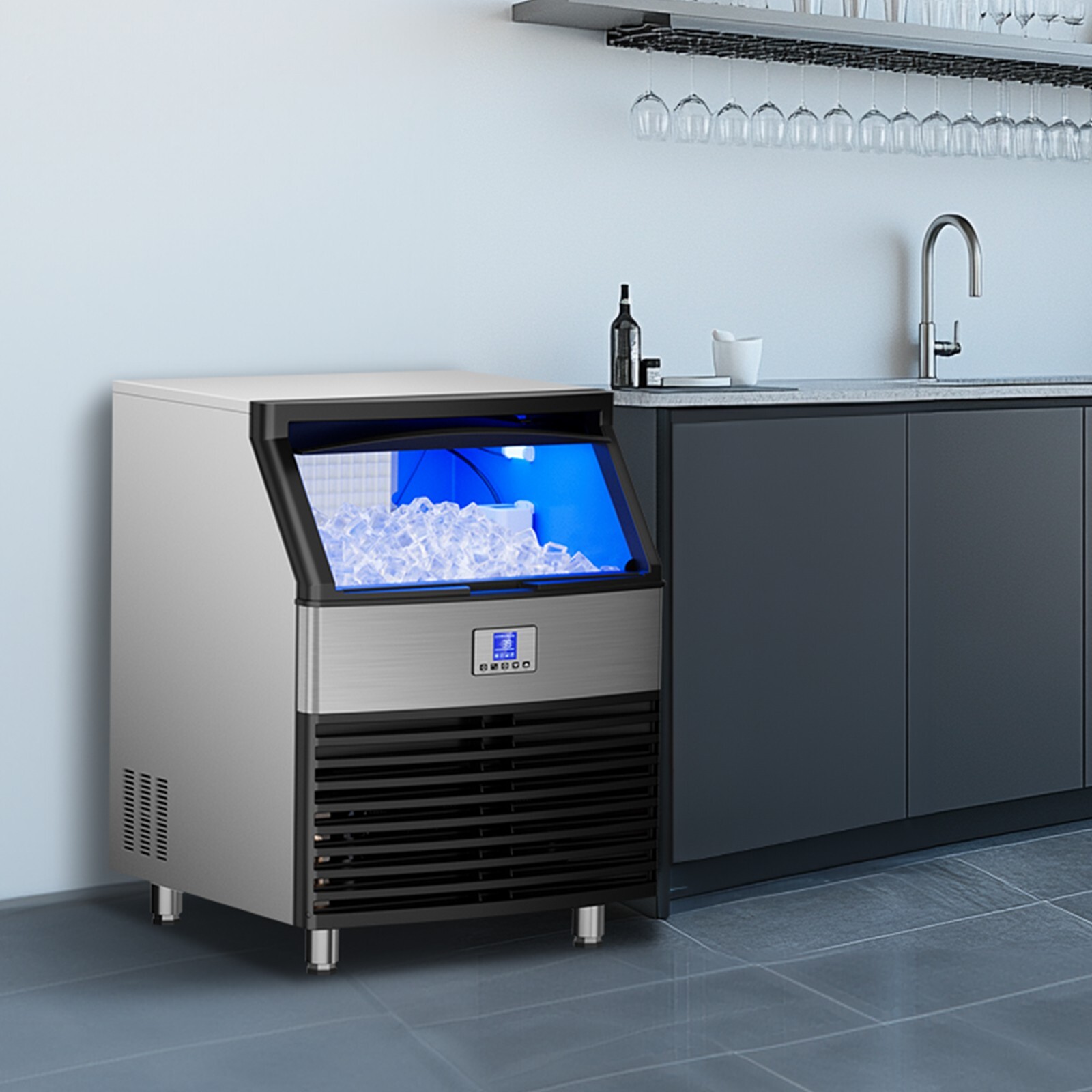 Commercial Ice Maker 450LBS/24H Ice Machine with 120LBS Storage,Ice Maker