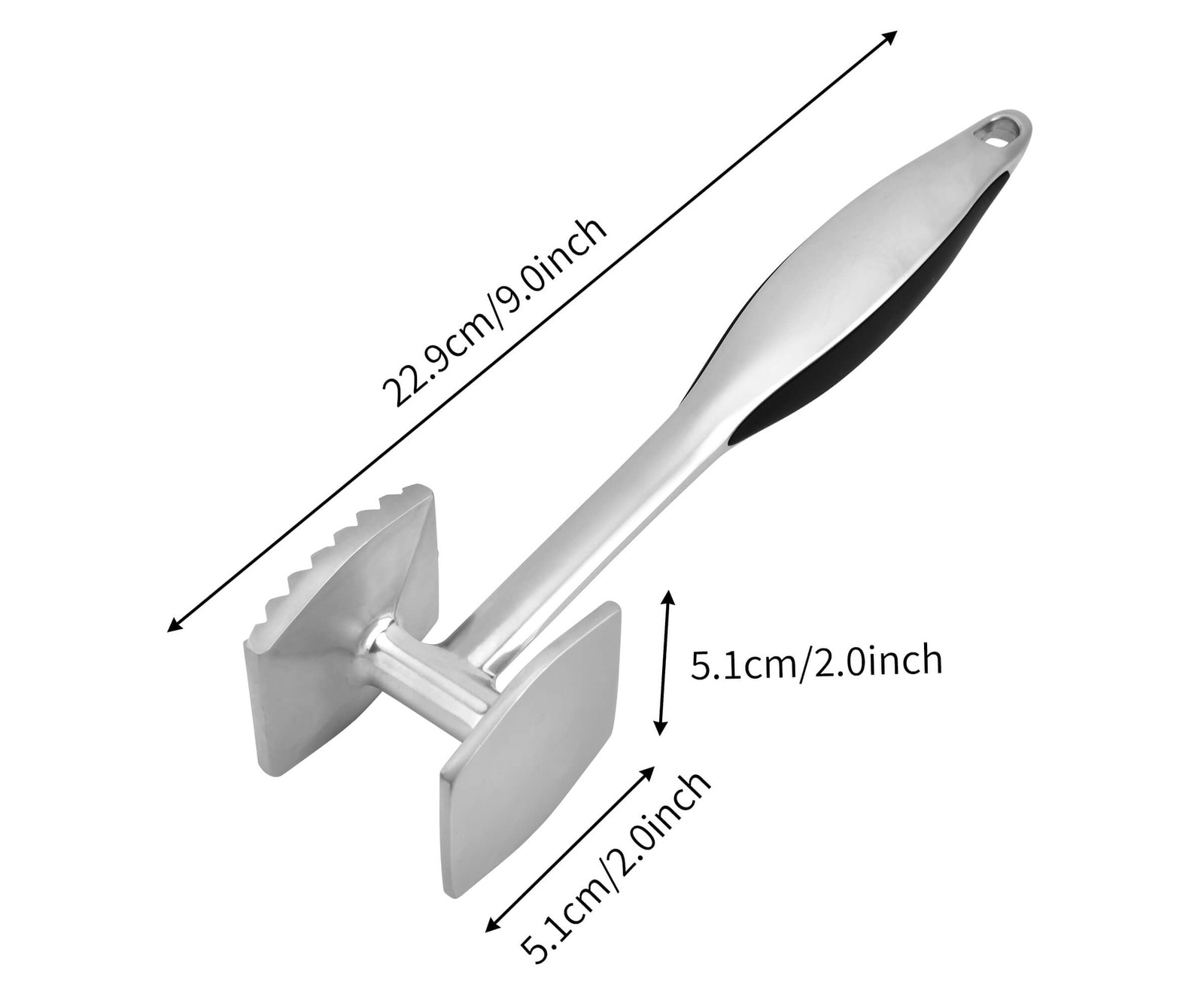 Aliglow Meat Tenderizer Hammer Tool Pounder For 8.9inch, Sliver-white