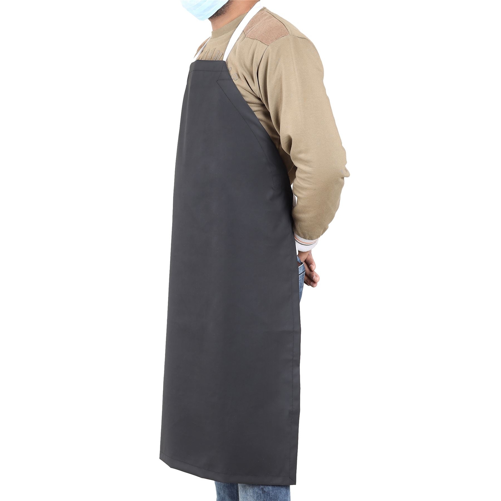 Black Rubber Bib Apron, Medium (27″W x 36″L) – Eisco Labs