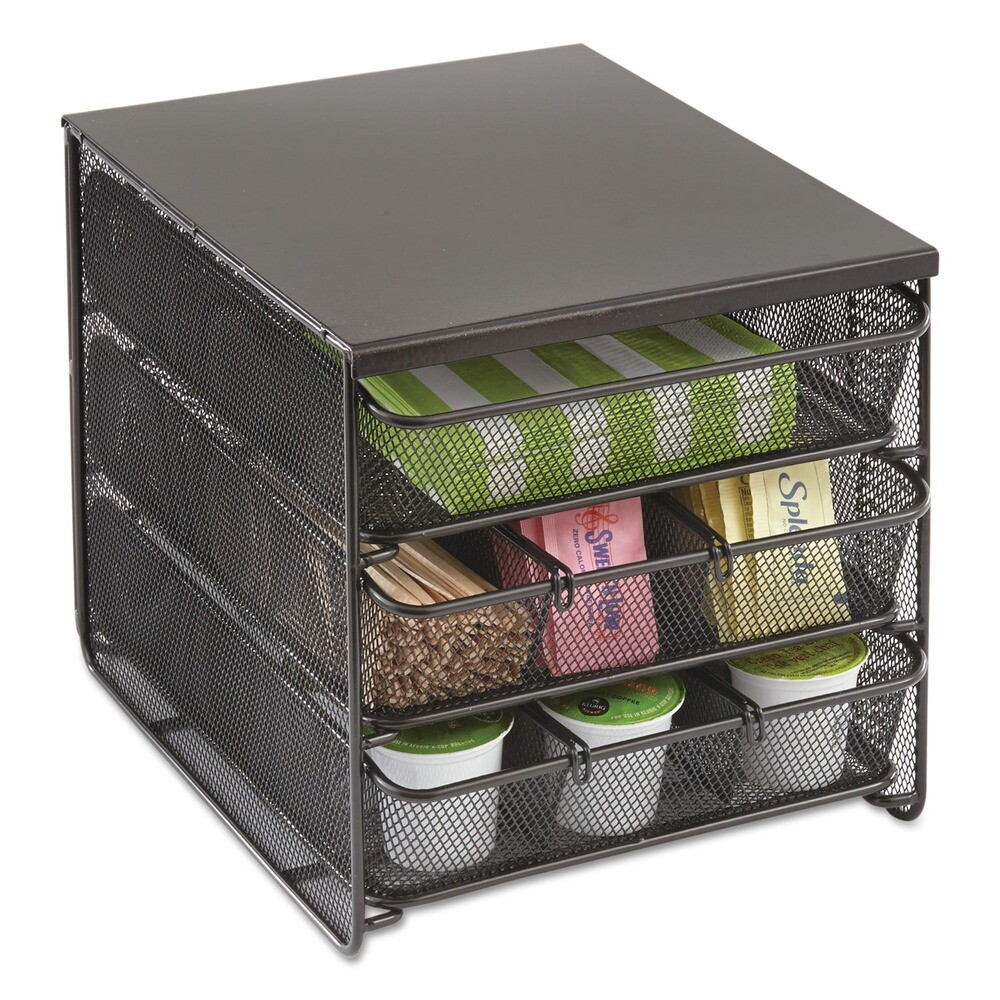 Safco 3275BL 11.5″ x 8.25″ x 8.25″ 7 Compart 3 Drawer Hospitality Org – BLK New