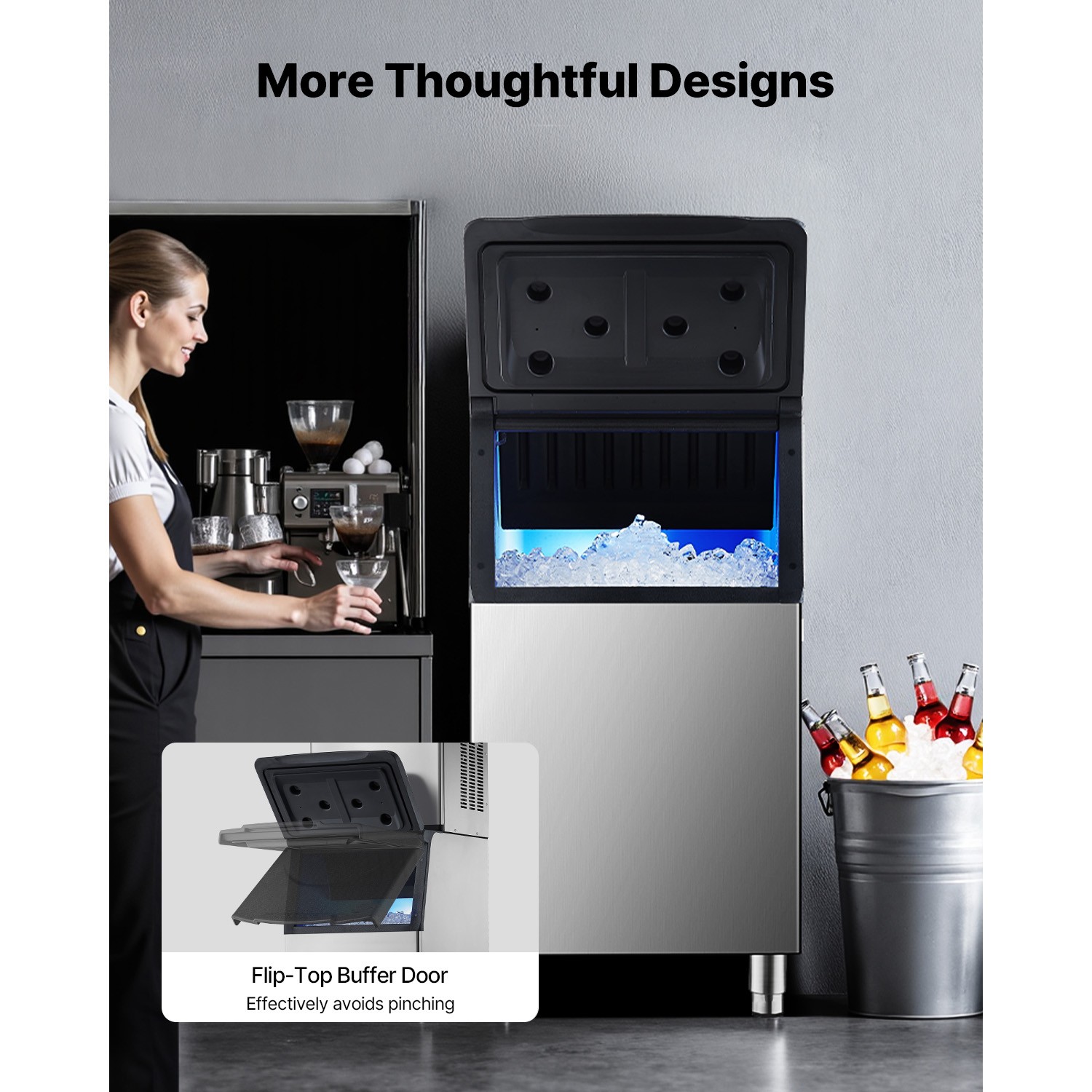 Commercial Ice Maker Storage Bin 300lbs Capacity Business Ice Storage Bin