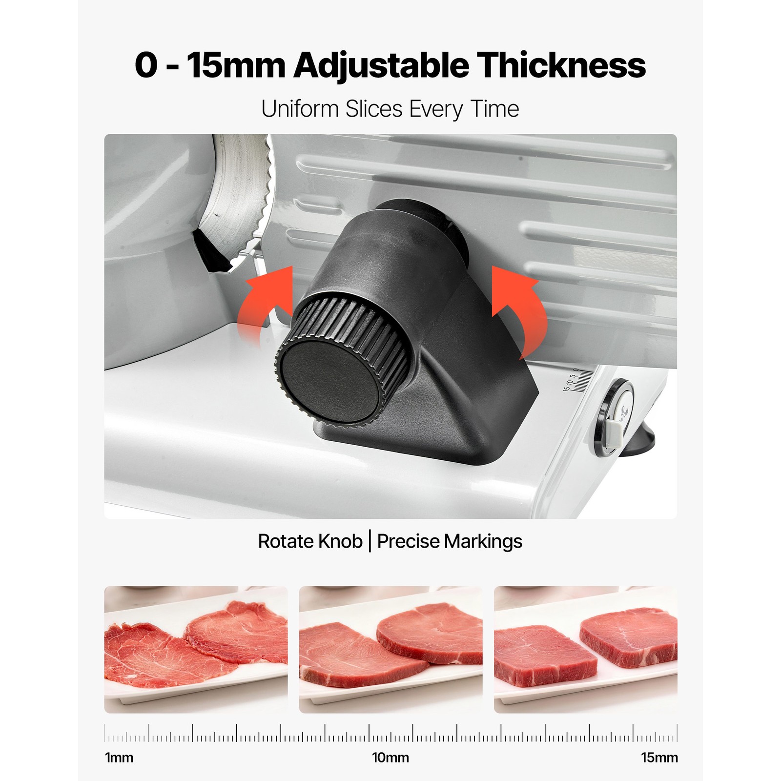 Uimoso 200W Electric Meat Slicer w/Dual 8.6″ Blades &Adjustable Thickness 0-0.6″