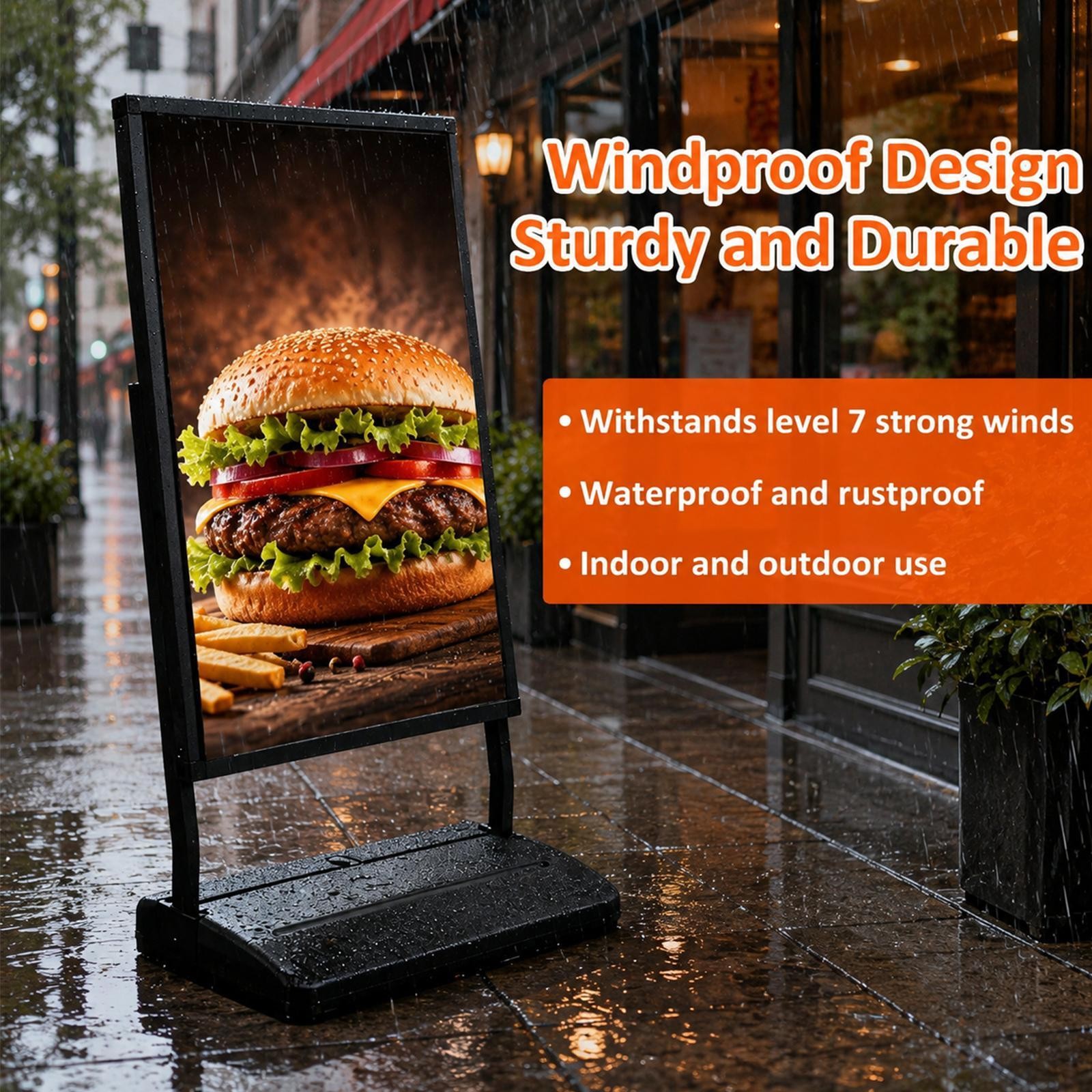 24″x36″ Single-Sided Floor Standing Board Sign Holder w-Water Refilled Base
