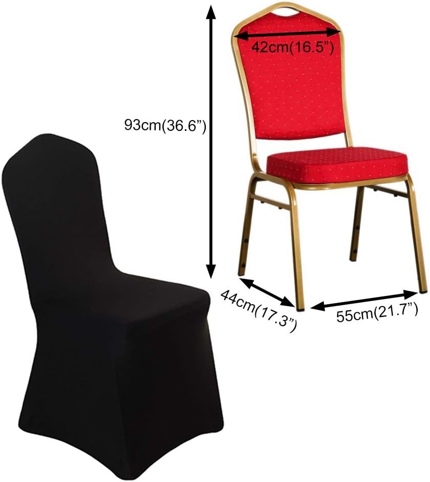 BEGOODTEX Flame Retardant Chair Covers Spandex Stretch Polyester Fabric Black