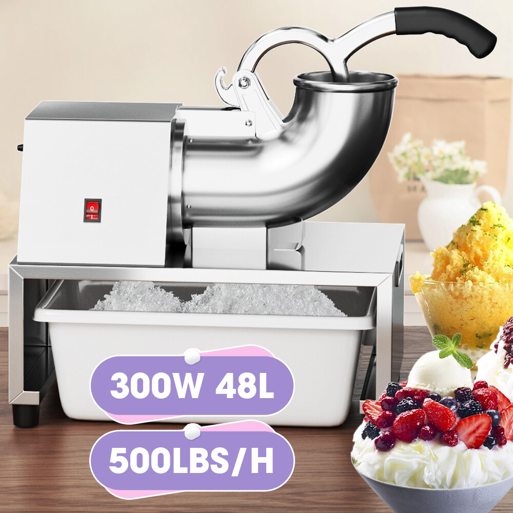 500LBS/H 300W Commercial Snow Cone Machine Ice Shaver Ice Crusher for Snow Cones