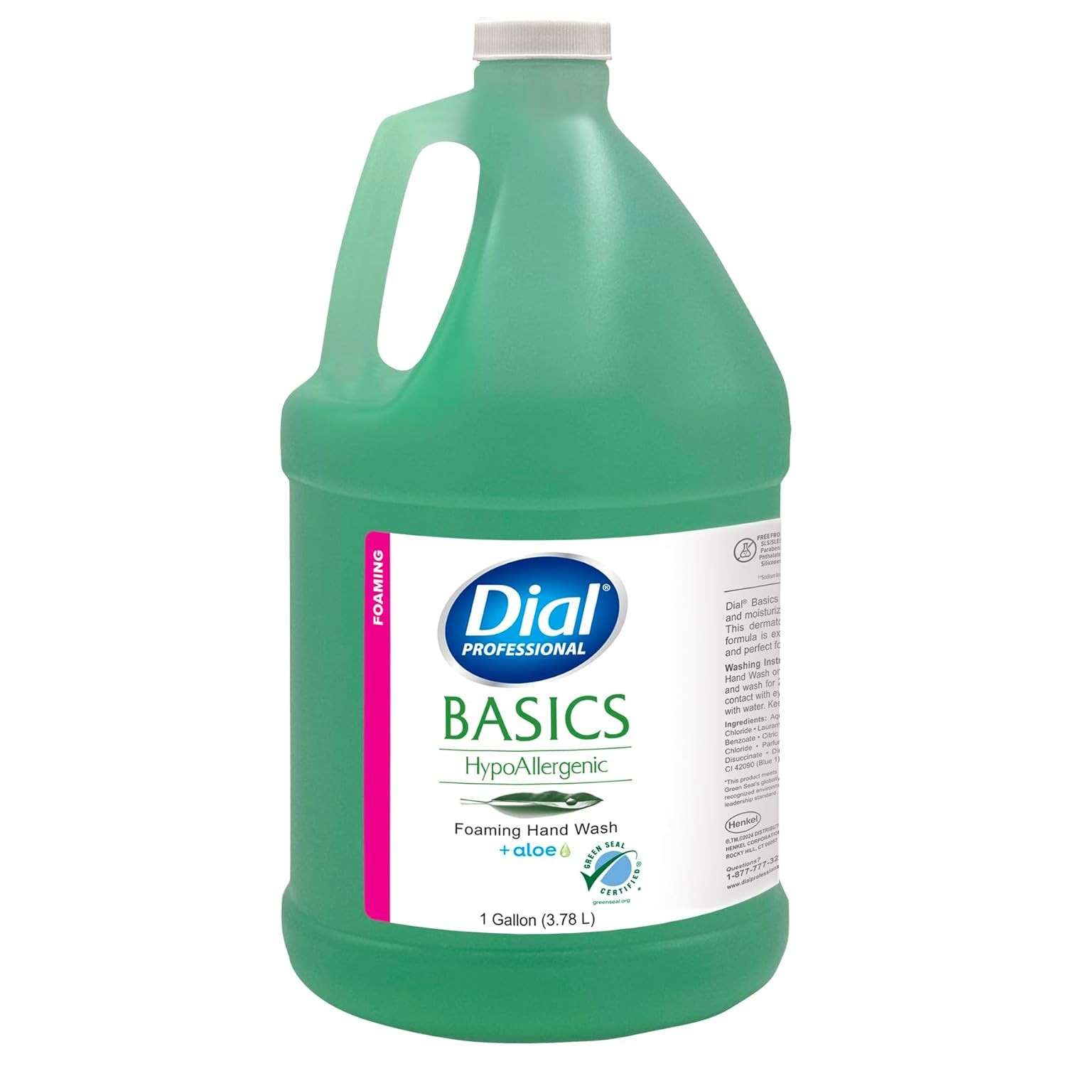Dial Professional Basics Hypoallergenic Foaming Hand Wash, 1 Gallon Refill Bottl