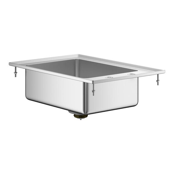 19″W x 13″L 16 Gauge Stainless Steel One Compartment Drop-In Sink