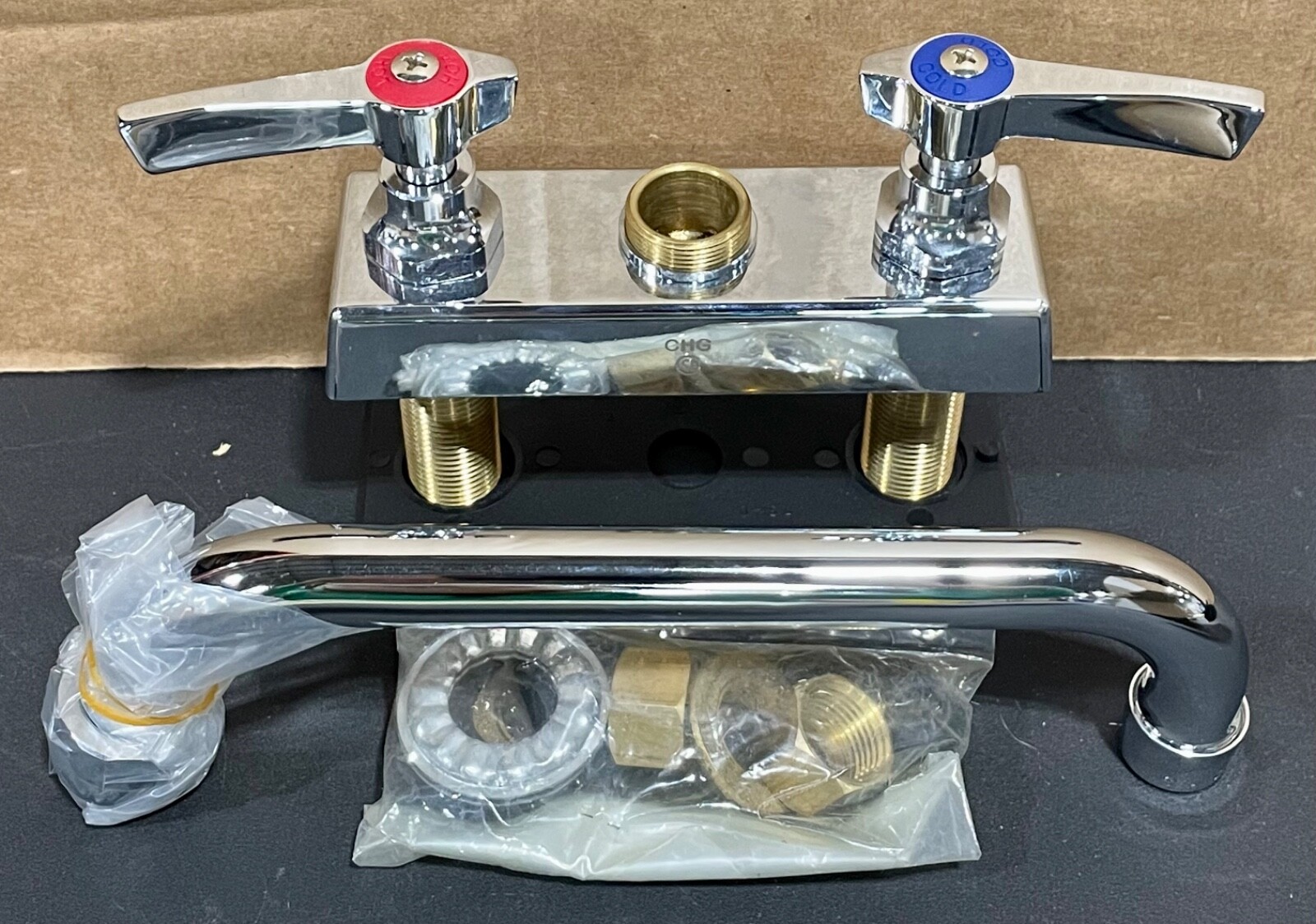Component hardware group deck mount faucet K11-4008 new OB