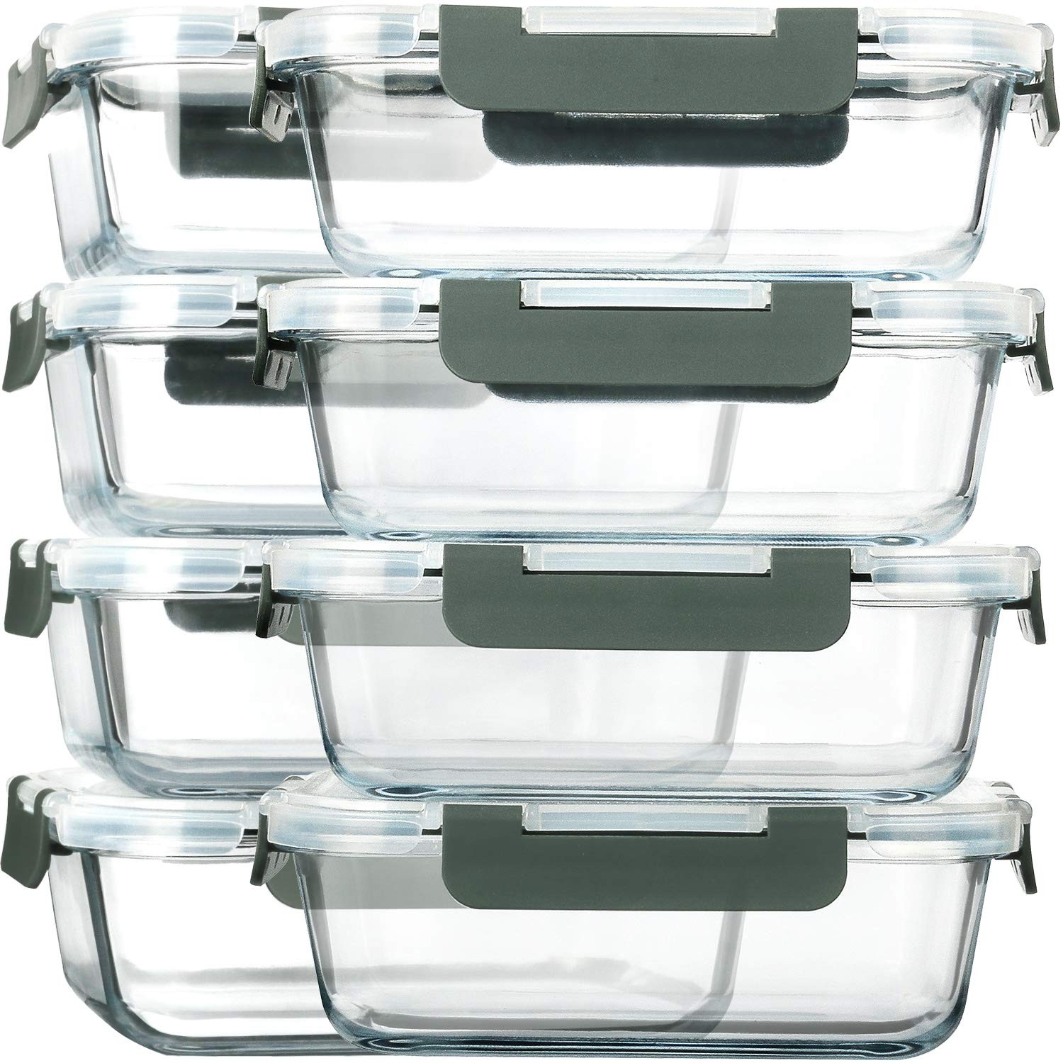 M Mcirco 8-Pack30 Ozglass Meal Prep Containersglass Food Storage