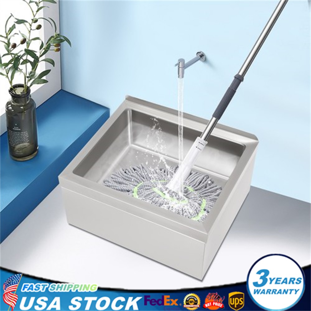 Commercial Wall-mounted Mop Sink Stainless Steel Floor Mop Sink Rectangular