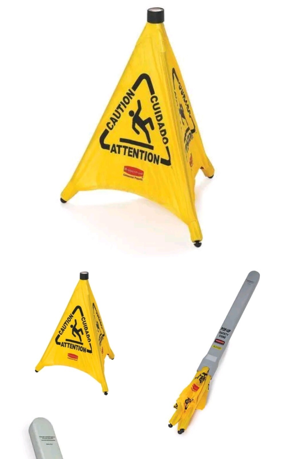 Rubbermaid Commercial Fg9s0000yel Pop-Up Safety Cone, 20 In H, 21 In W,