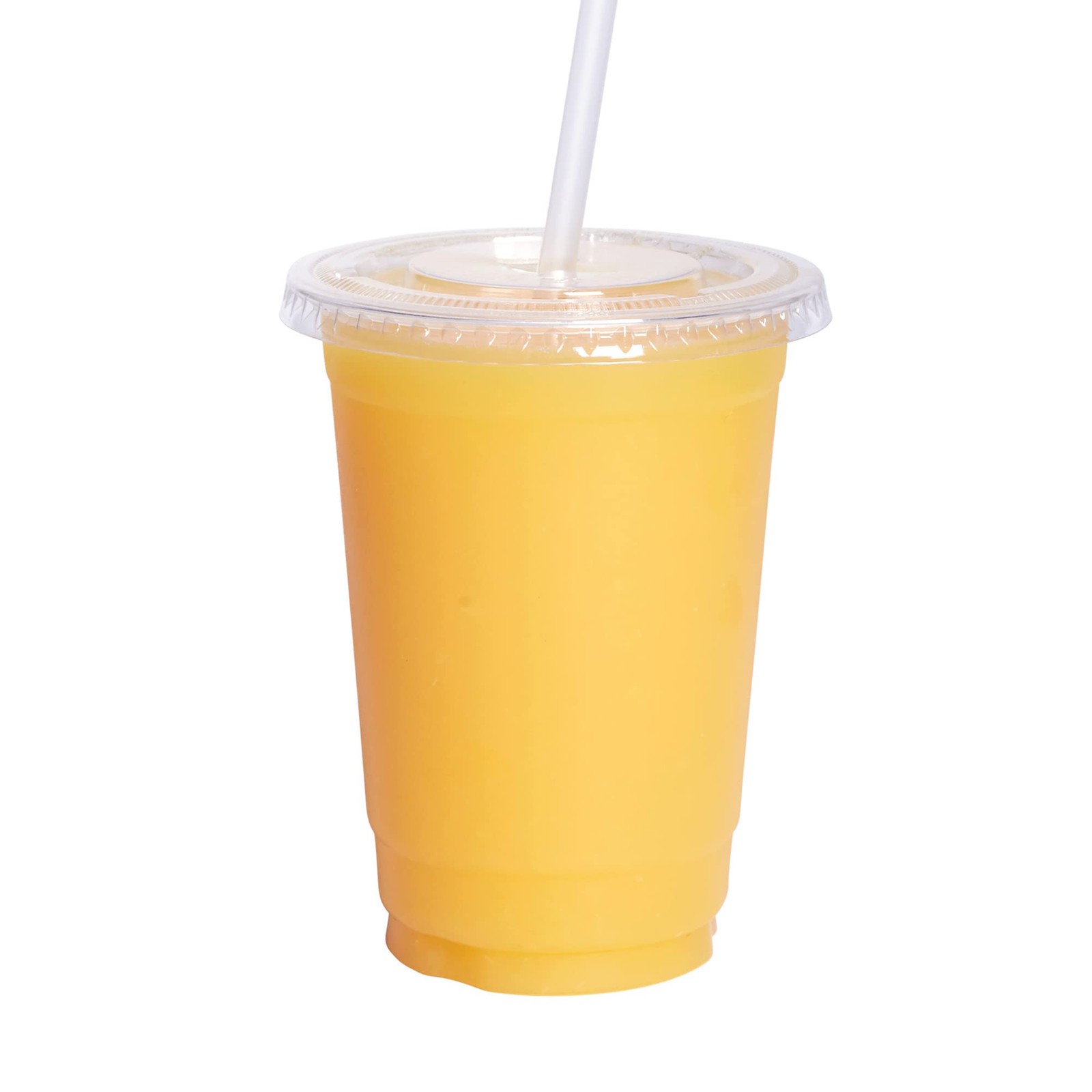 Clear Plastic Cups with Flat Lids [10 oz – 100 Count] – Disposable Iced Coffe…