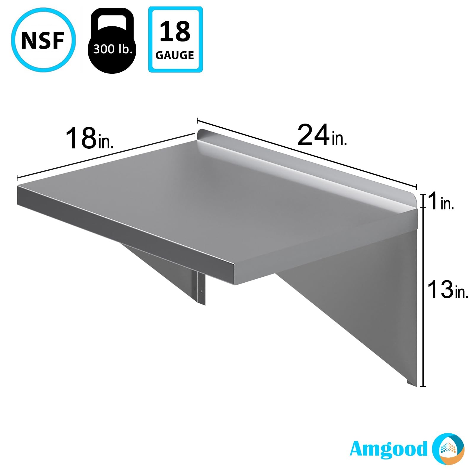 AmGood 18″ Width x 24″ Length | Stainless Steel x Length, Metal