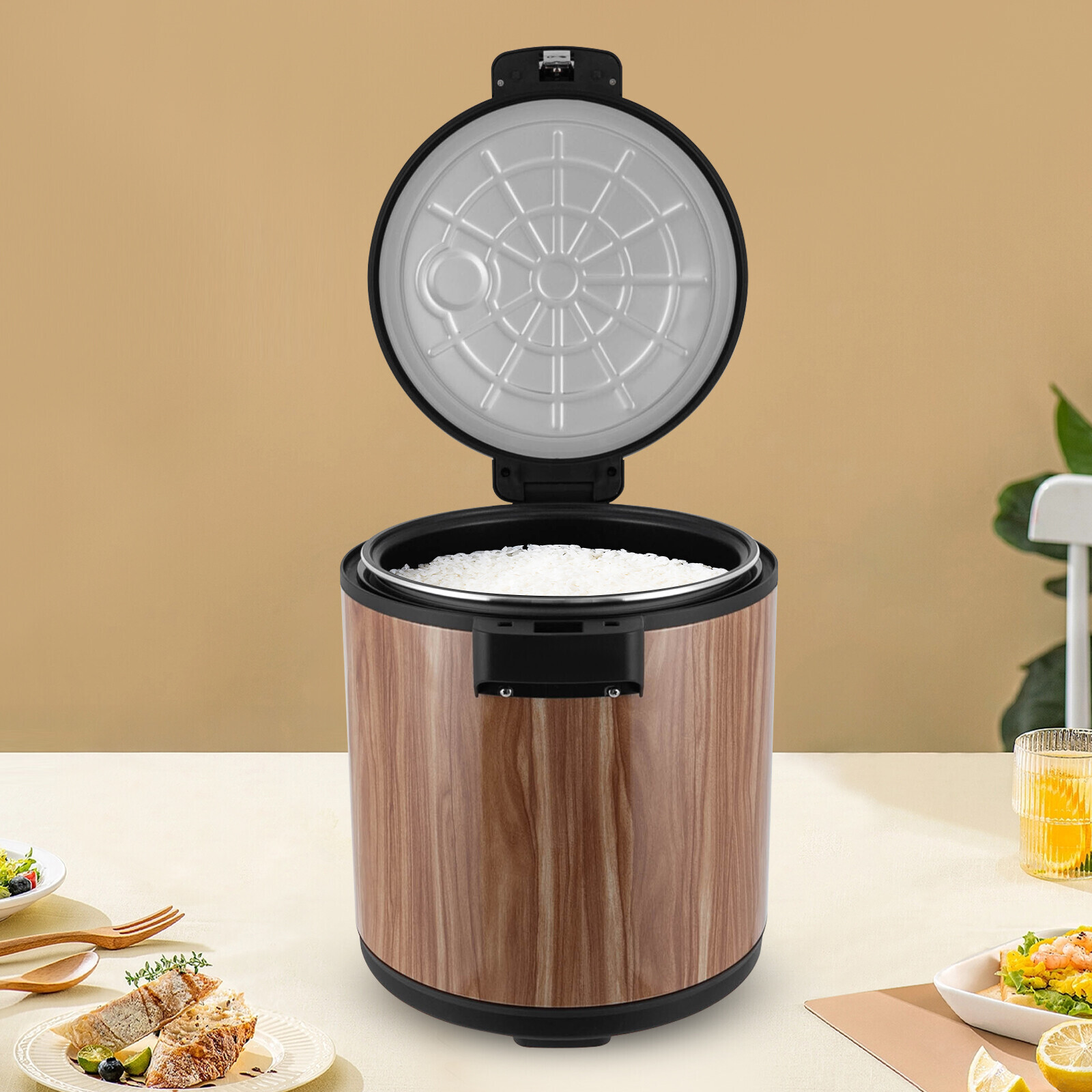 Electric Rice Warmer Stainless Steel Cylindrical Shape Commercial Rice Warmers