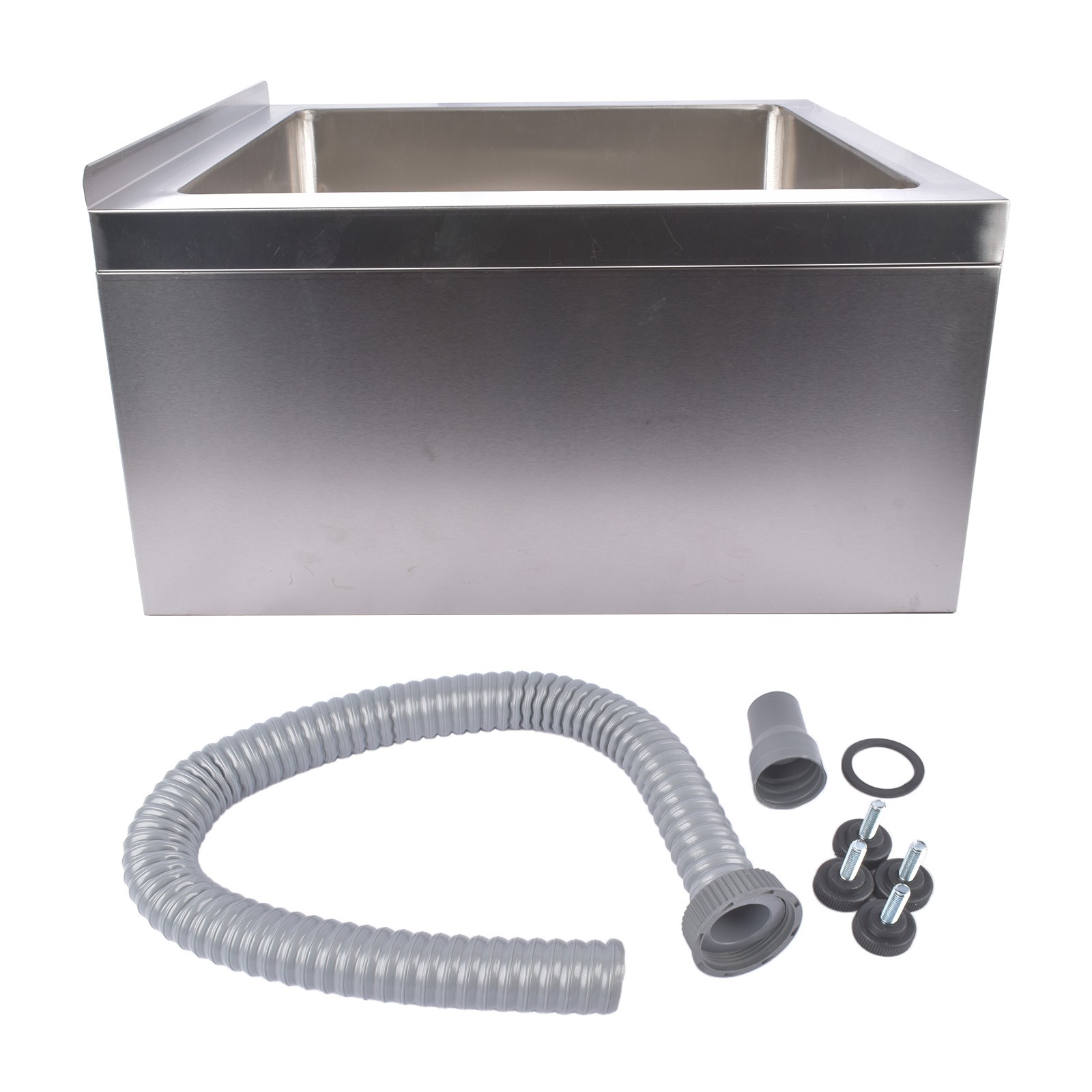 Commercial Mop Sink Stainless Steel Floor Mop Sink Rectangular Deep Basin Silver