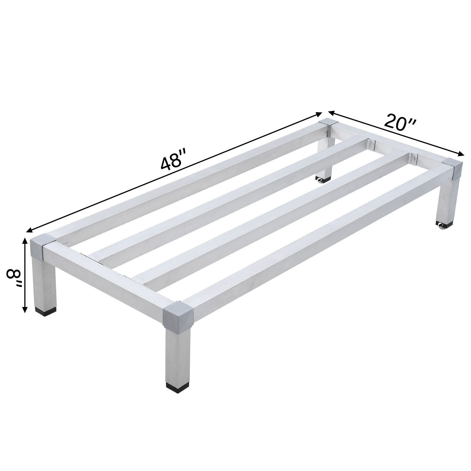 48″ x 20″ x 8″ Aluminum Dunnage Rack 1000lbs Low Shelf for Off-Floor Storage