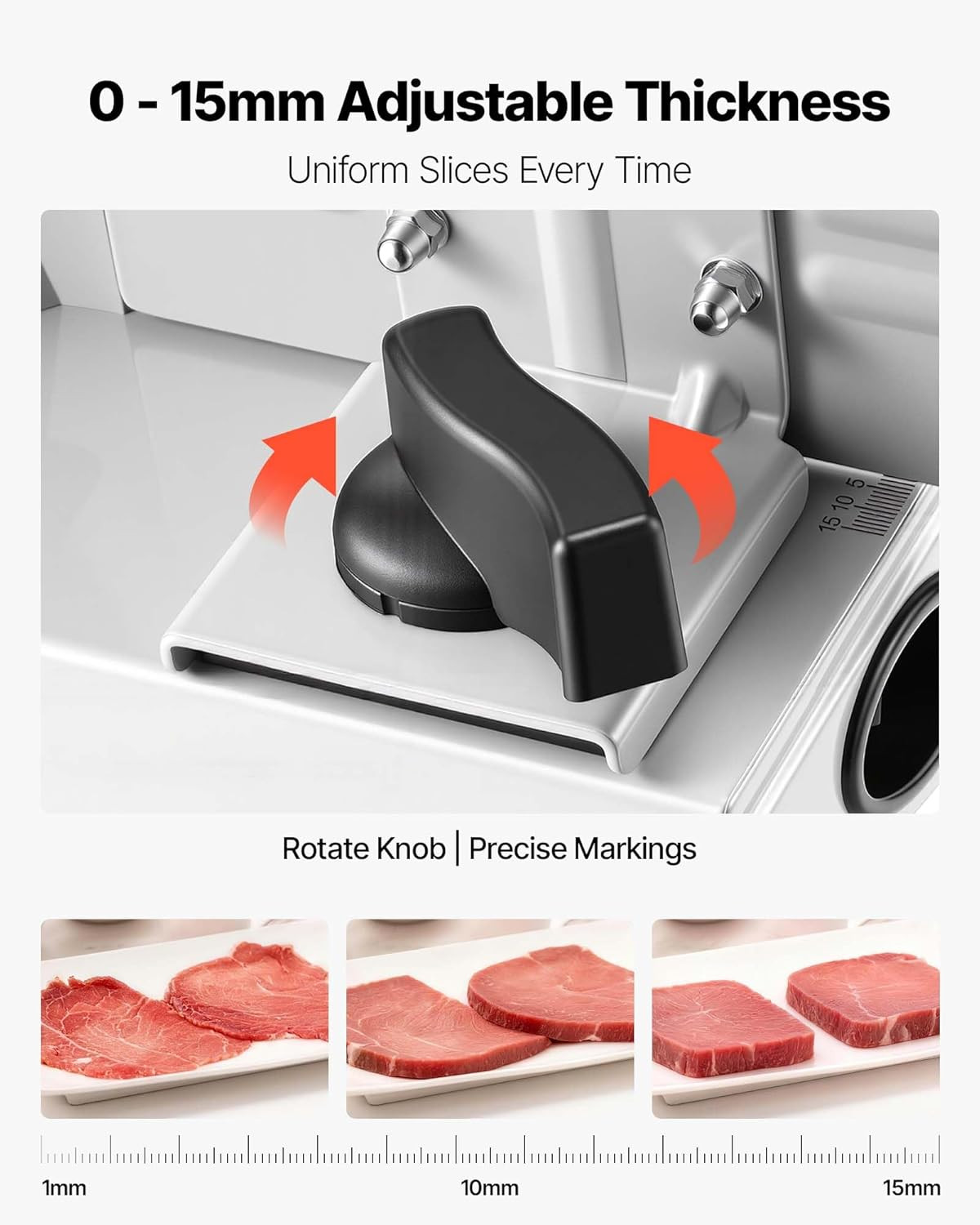 7.5″ Electric Meat Slicer 200W w/ 2 Blades Adjustable Thickness UL Approved