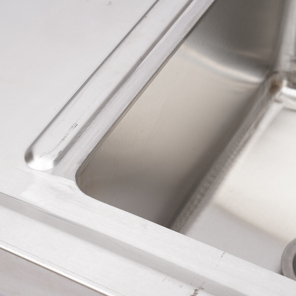 Commercial Kitchen Sink Prep Table w/ Faucet Stainless Steel Single Compartment
