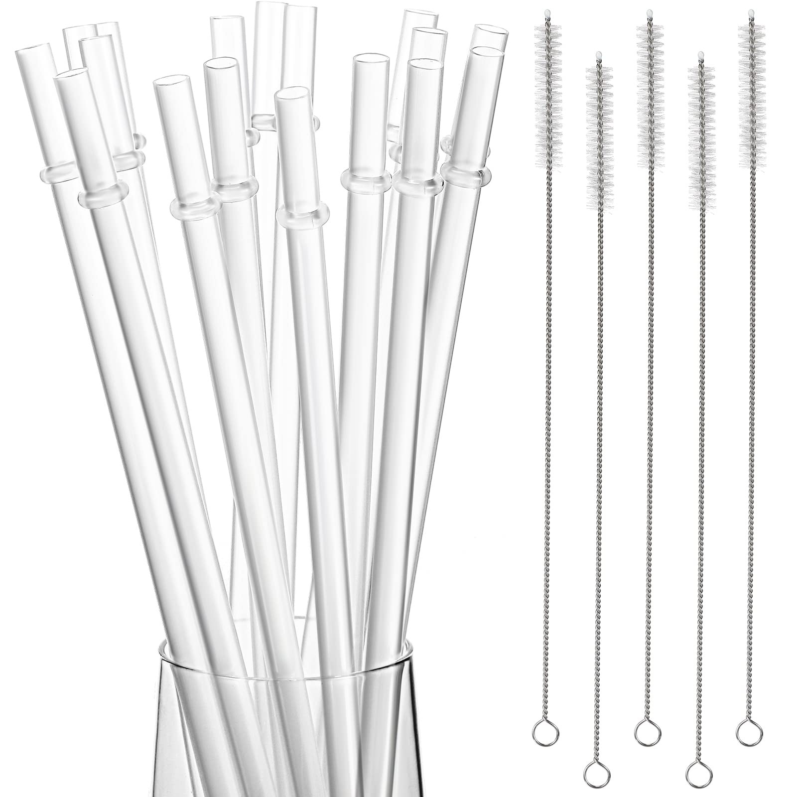 100 Pack Reusable Plastic Straws for Tumblers approx. 11 inches, Transparent