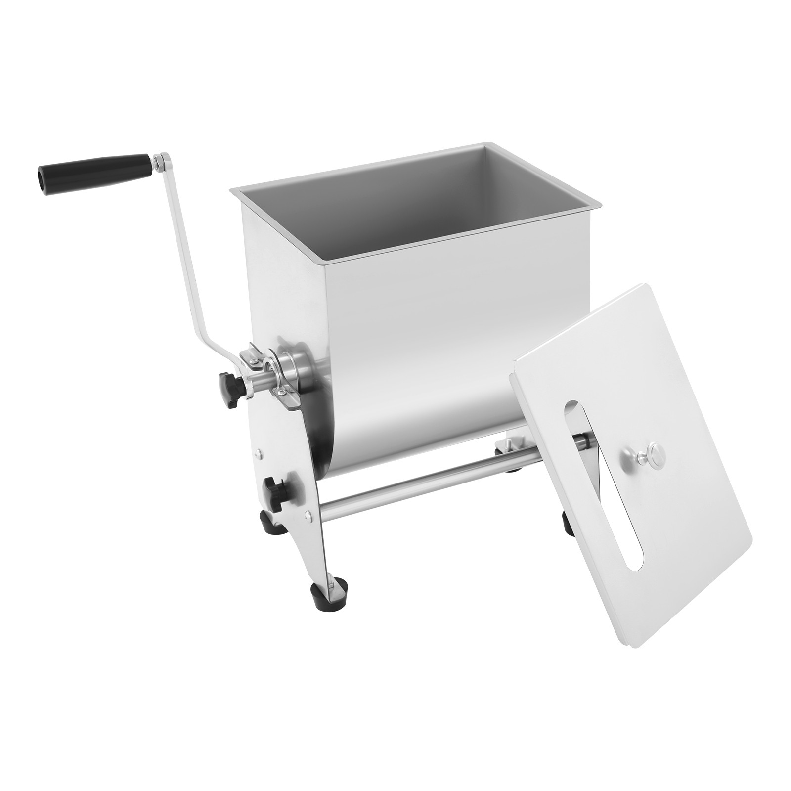 Manual Meat Mixer Stainless Steel 10kg/22lbs Meat Mixing Hopper 90° Tilt