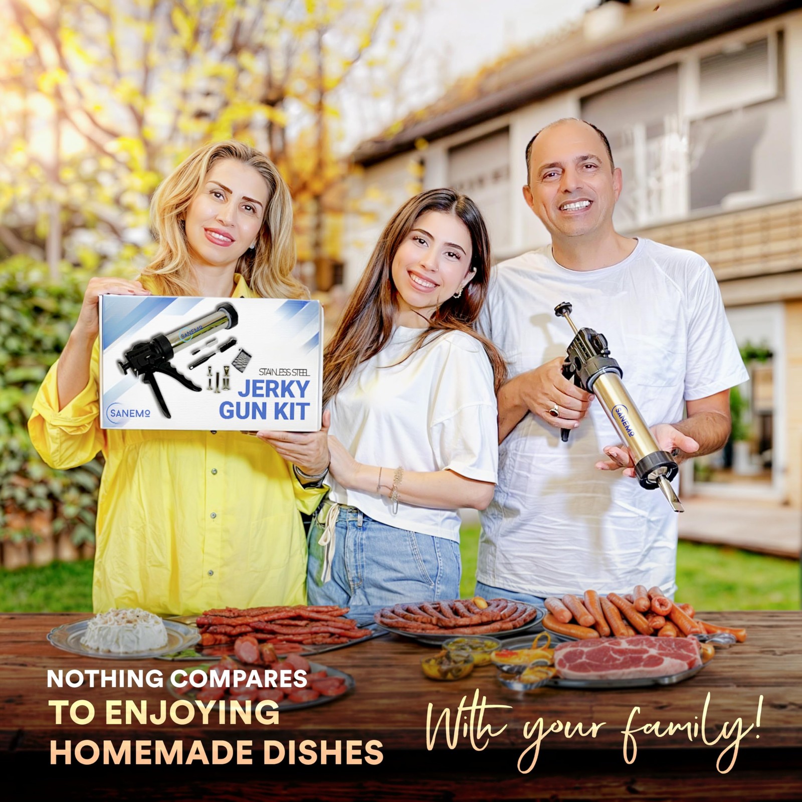 Large Capacity Jerky Gun for Ground Meat – Easy to Use/Clean 1.5 LB Sausage Gun