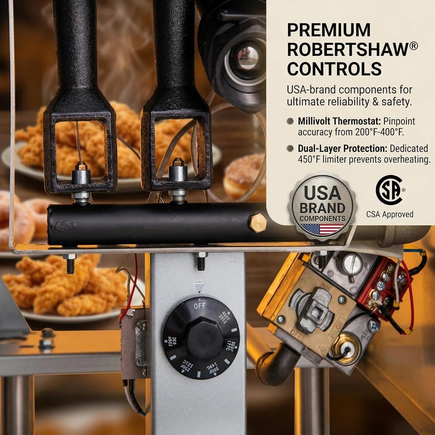 CMI Natural Gas Deep Fryer 3/4/5 Burners Commercial Floor Fryer with 2 Basket