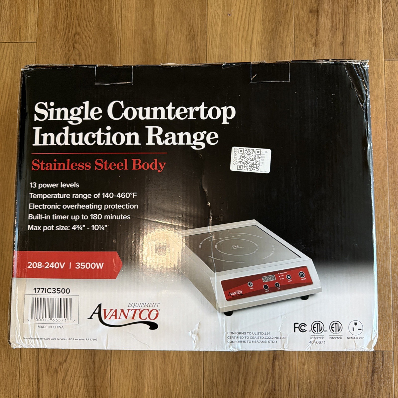 AVANTCO Single Countertop Induction Range