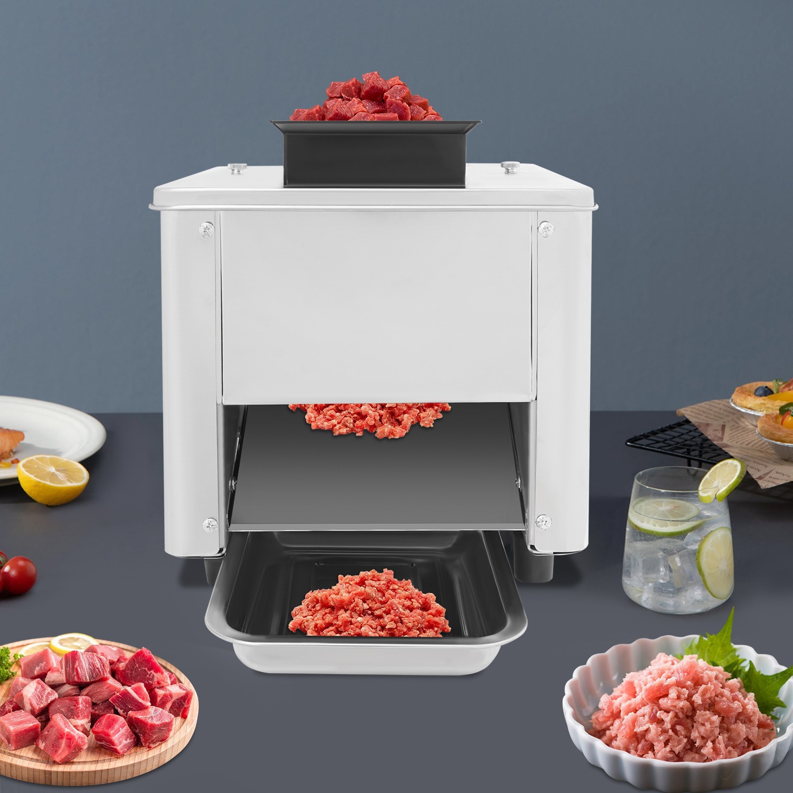 850W Electric Meat Cutter Cutting Machine Stainless Steel for Family, Commercial