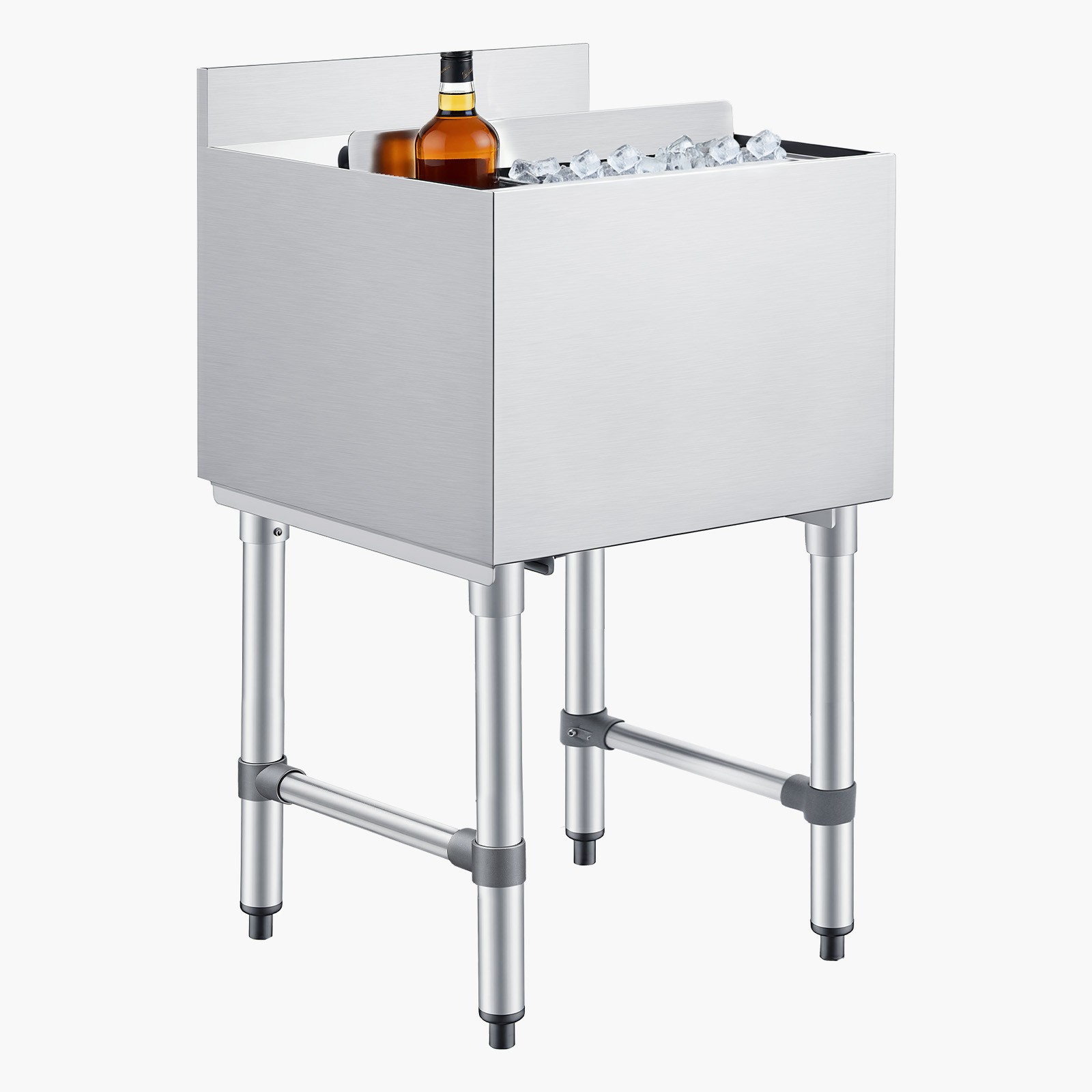 VEVOR 49.4 Qt Commercial Ice Bin 18 x 18 in Underbar Ice Bin with Sliding Lid
