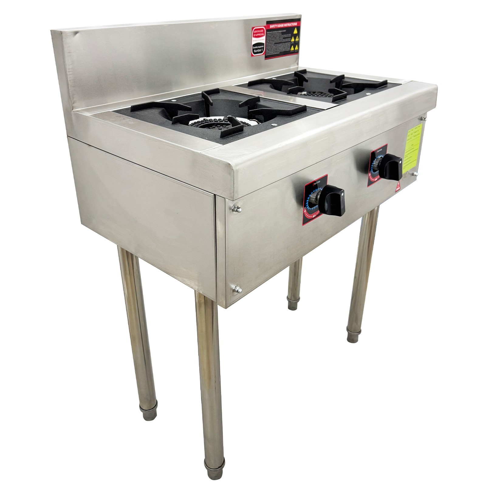 4.5kW *2 Low Height Gas Stove Commercial Floor Double Burner Liquefied Gas