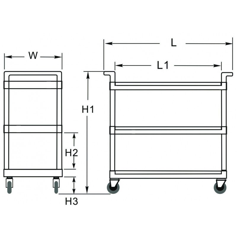 NEW Medium Bus Bussing Cart 25″Heavy Duty 150LB Capacity ETL GSW C-23WM #8743