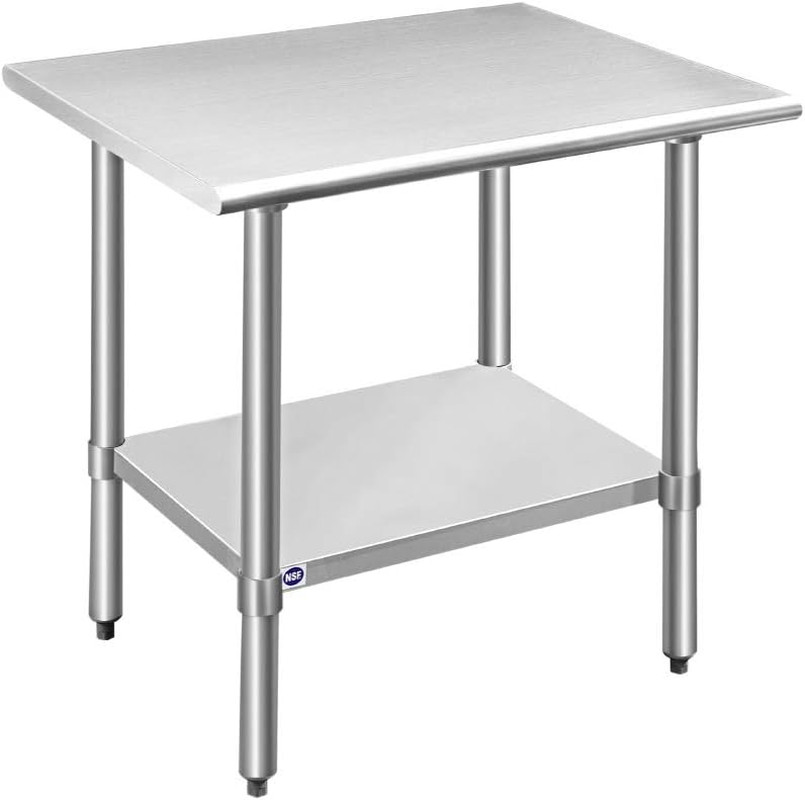 Stainless Steel Table for Prep & Work 24X36 Inches, NSF Metal Commercial Kitchen
