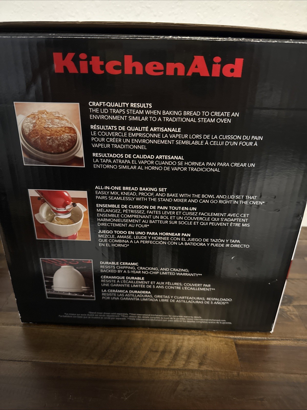 KitchenAid Bread Bowl with Baking Lid Stand Mixer Attachment Nib