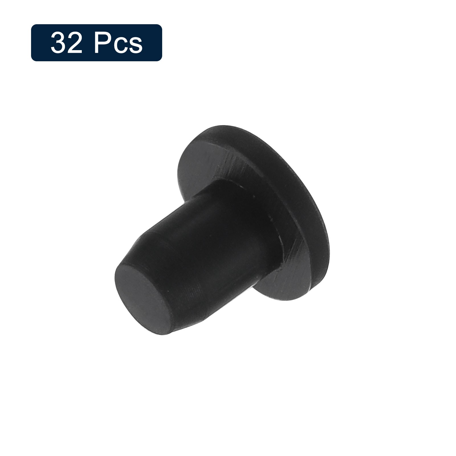 32PCS Black Rubber Stopper 5.3mm Plug Holes for 5mm/0.2″ Hole