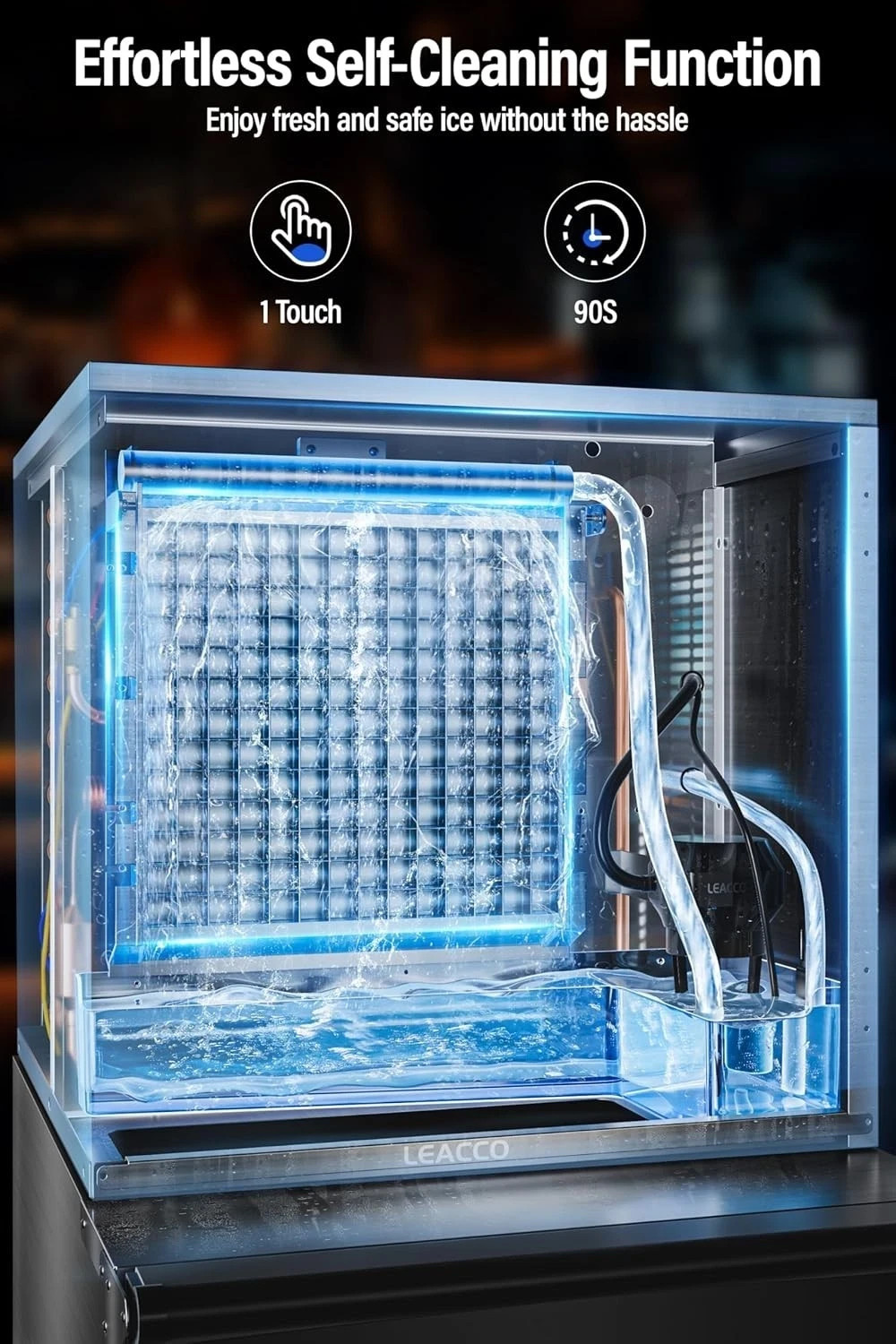 Commercial Ice Maker Machine 680LBS/24H, 1200W Industrial Ice Machine with 560LB