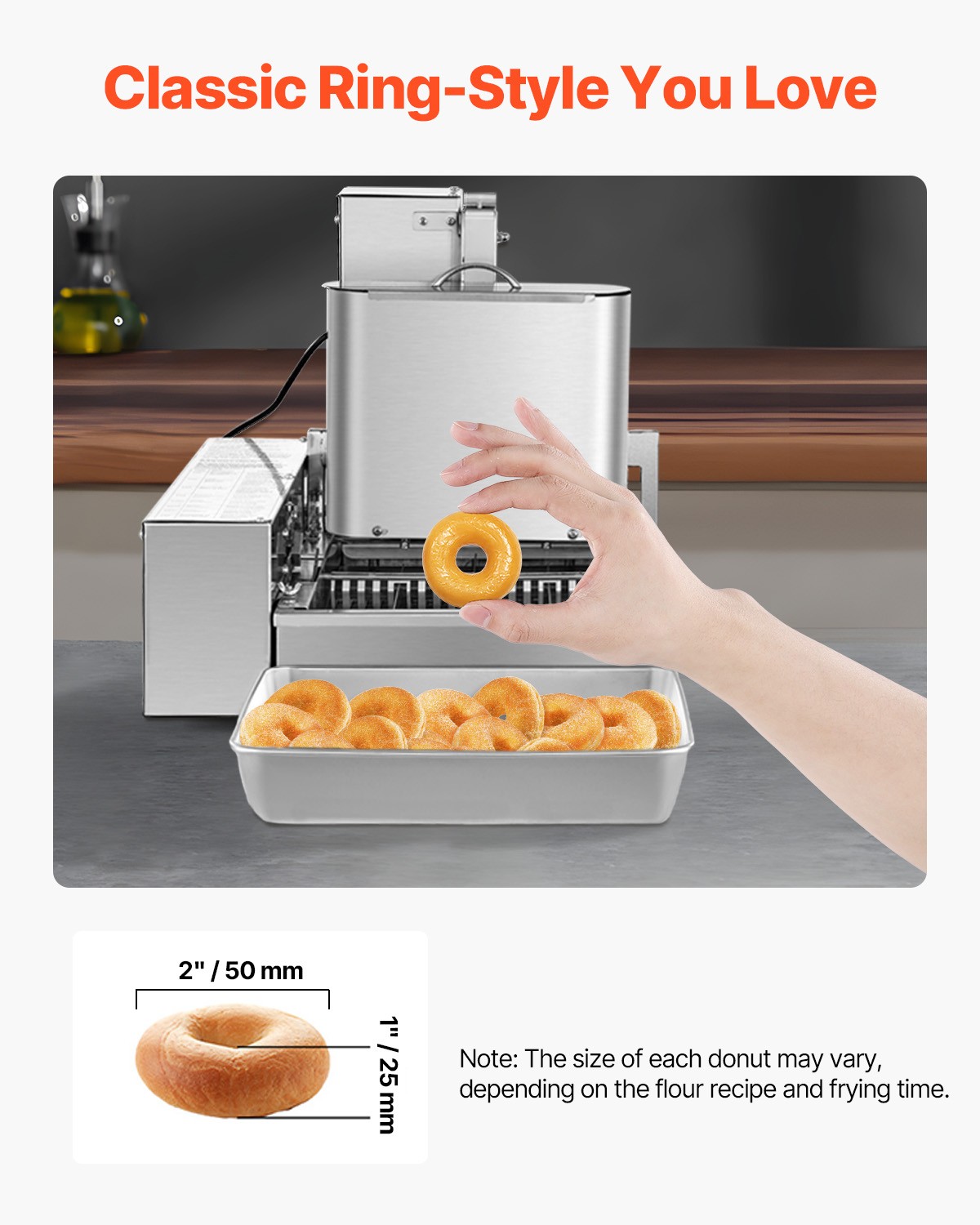 VEVOR Commercial Automatic Donuts Making Machine Doughnut Maker 4 Rows 240 PCS/H