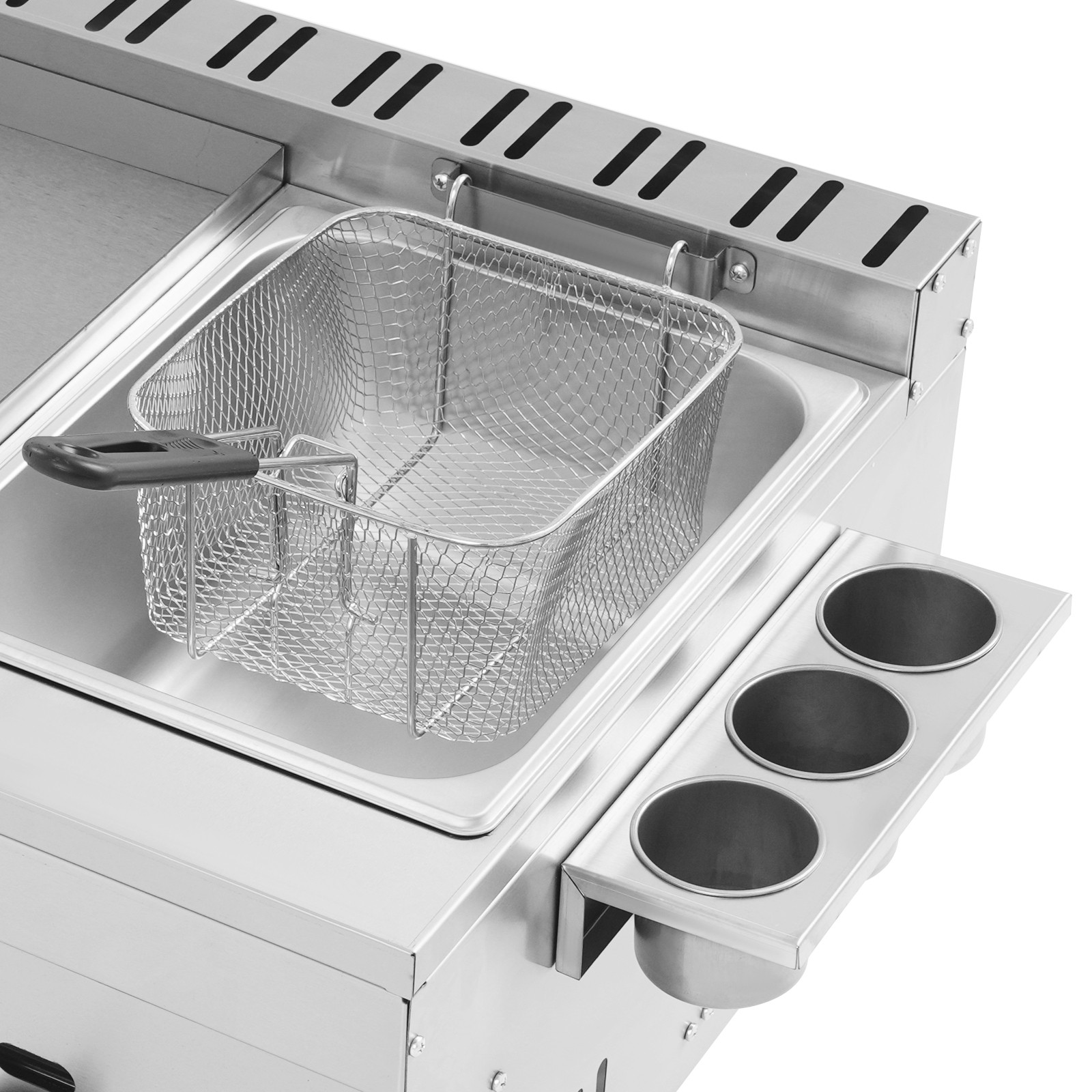 Commercial Deep Fryer 6L Countertop Gas Fryer Restaurant with Grill Griddle