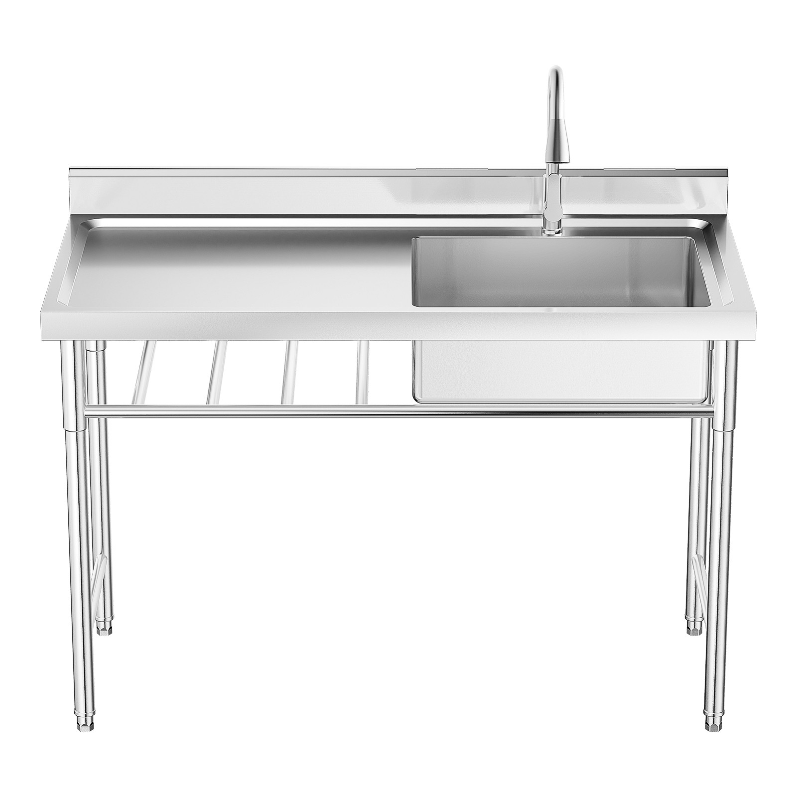 1 Bowl Stainless Steel Commercial Utility Prep Sink Single Bowl w/ Workbench NEW