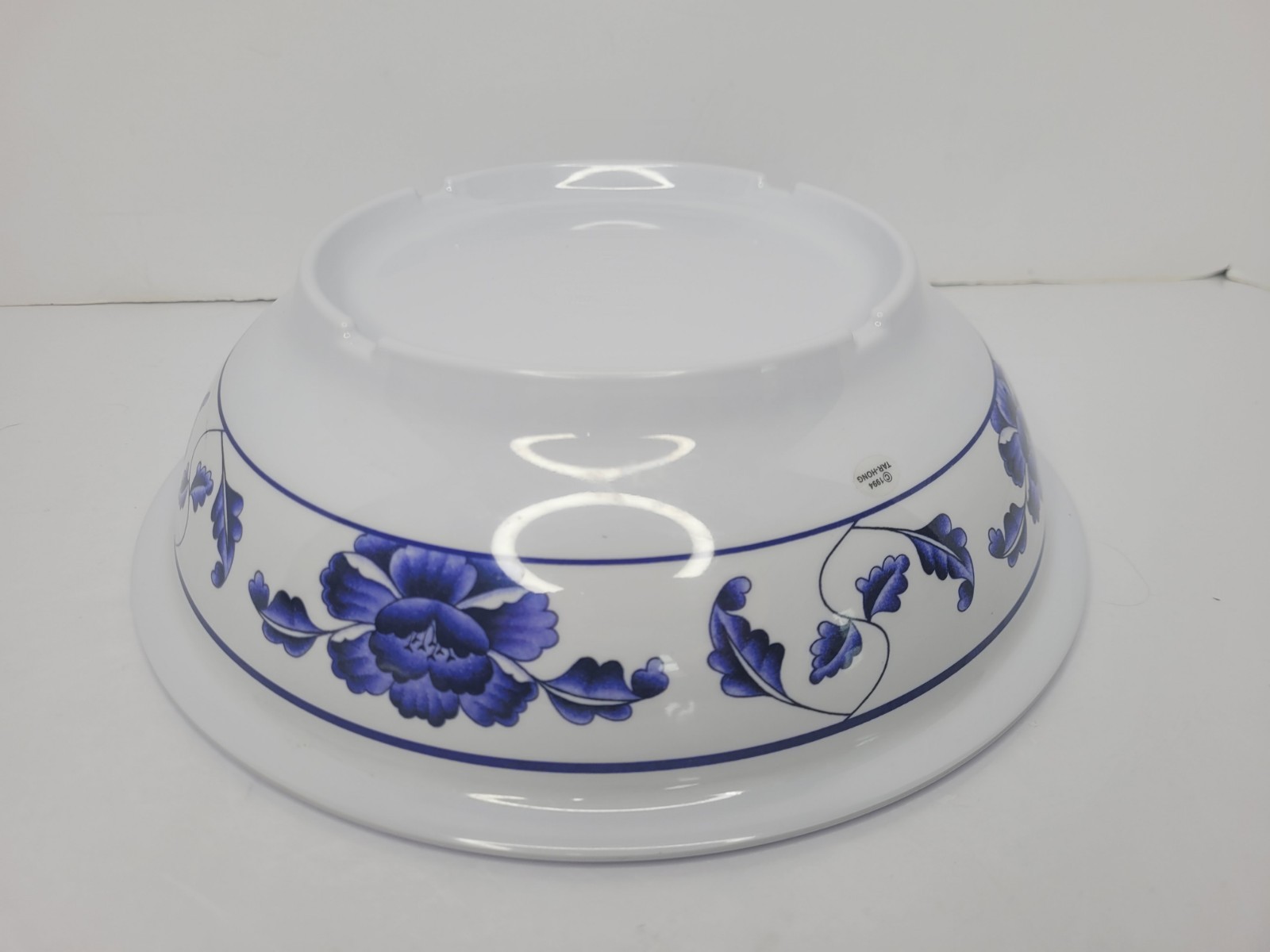 Thunder Group #8011 Blue Lotus Floral Pattern Melamine Serving Bowl W/ Lid
