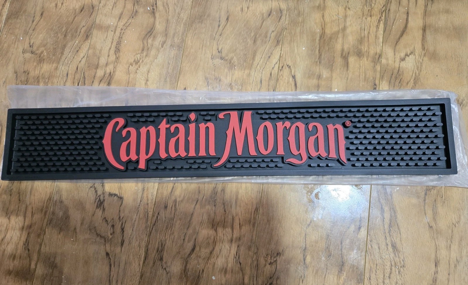 Captain Morgan Original Spiced Rum Bar Service Spill Rail Mat 20-1/2″ x 3-1/2″