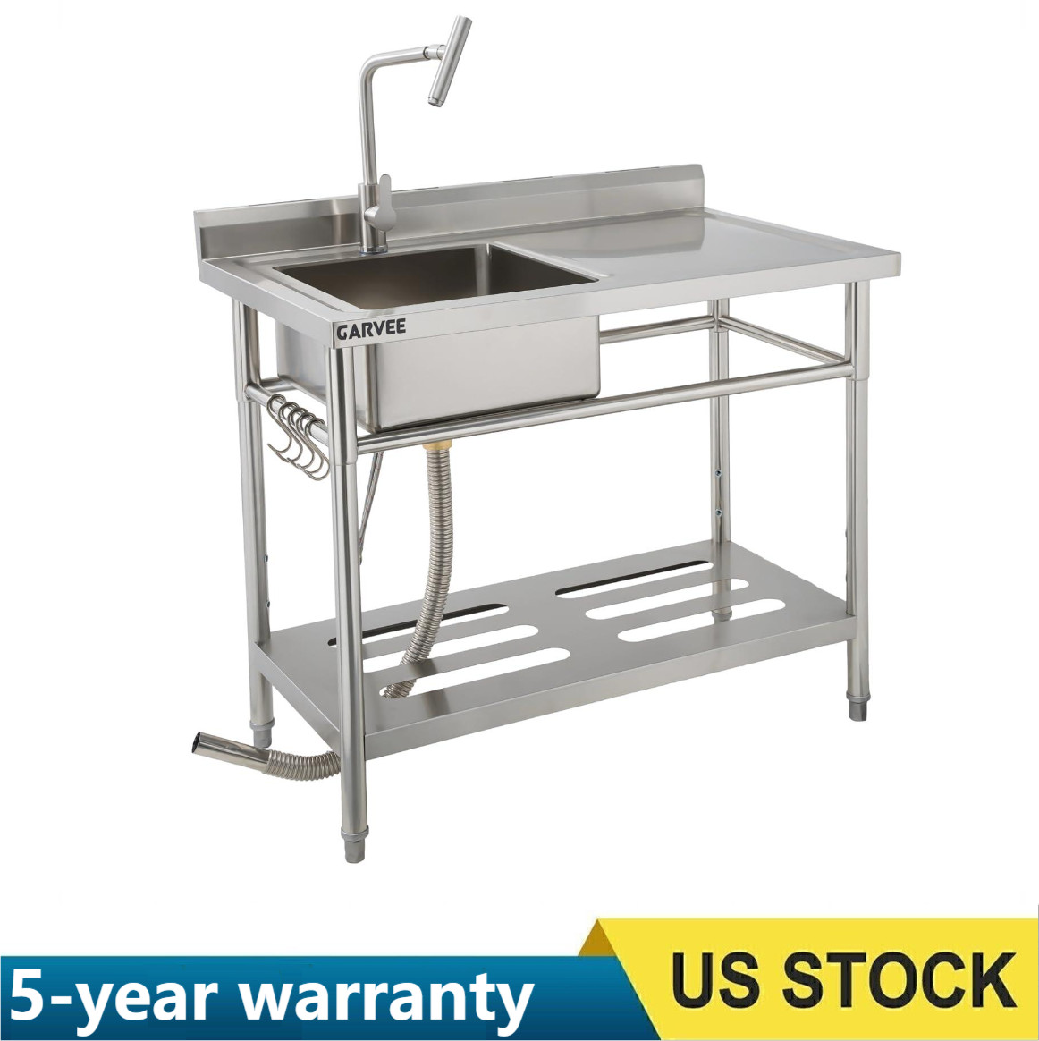 Free Standing Commercial Stainless Steel sink 40″ Kitchen Utility Sink