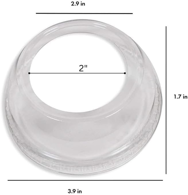 24 Oz Clear Plastic Cups PET Disposable Cold Cups With 2» Dome Lids and Straws