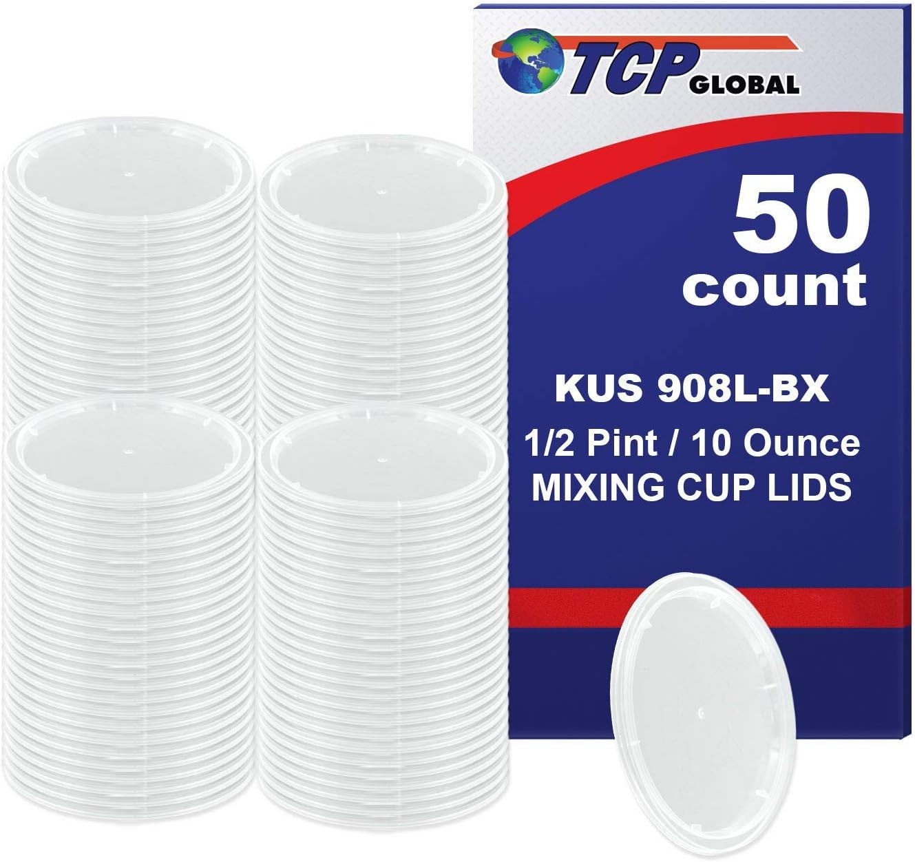 /Tcp Global Full Case of 100 Cups with 50 Lids – 1/2 Pint (10Oz) Paint Mixing Cu
