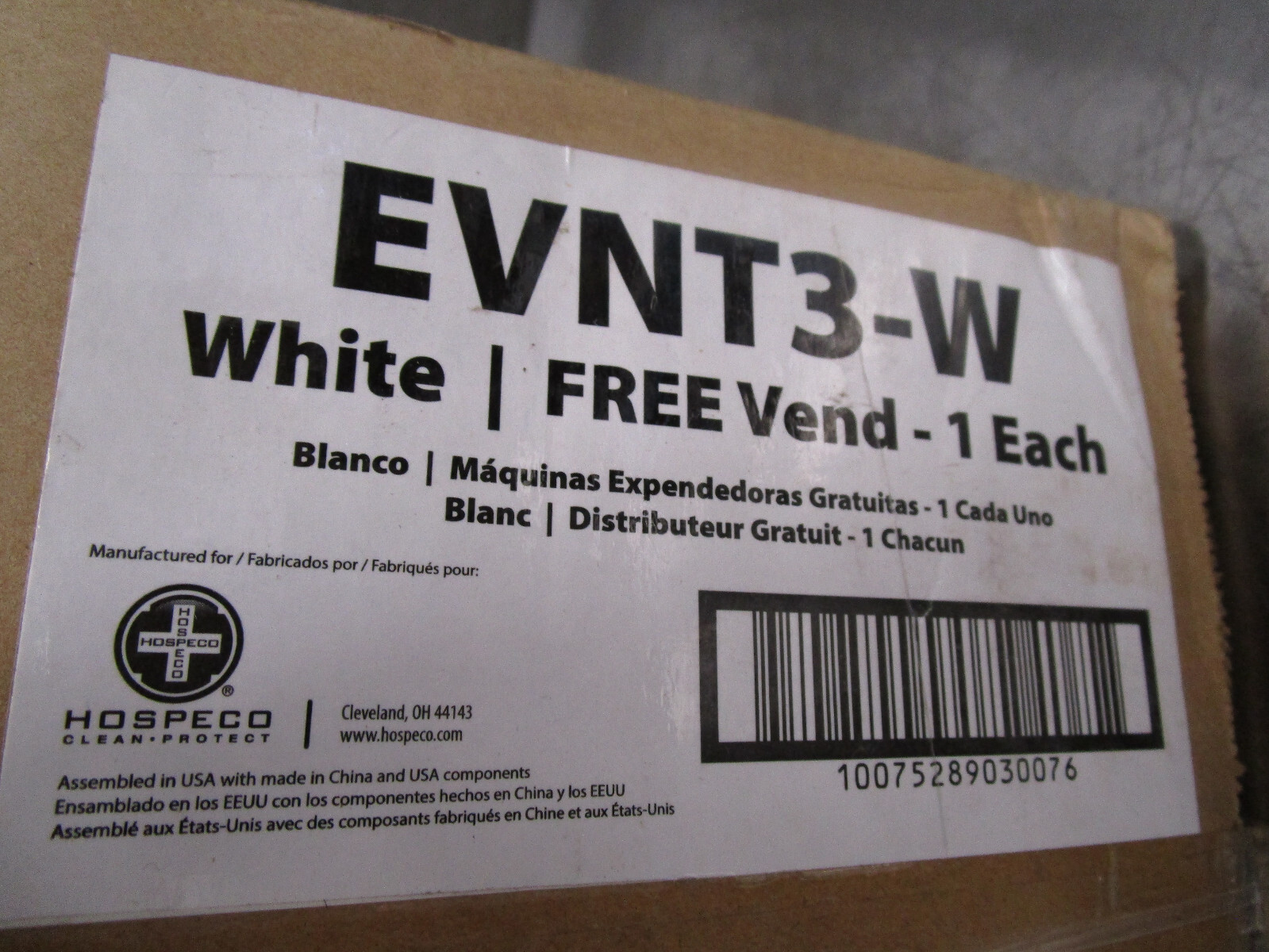 New Evogen EVNT3-W Free Vend 1 Each Napkin Tampon Dispenser White