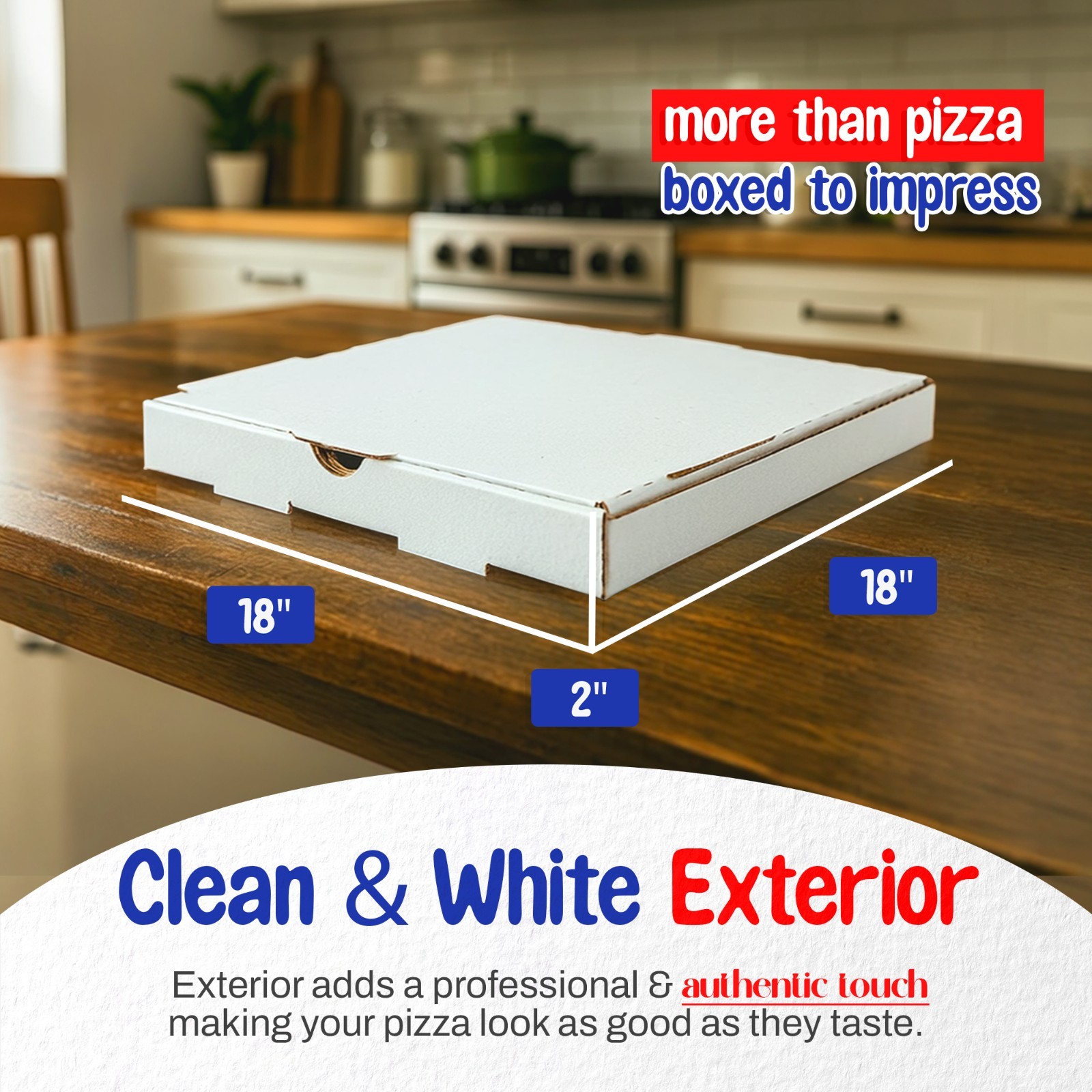 MT Products 18″ x 18″ x 2″ White Pizza Boxes B-Flute Cardboard – Pack of 50