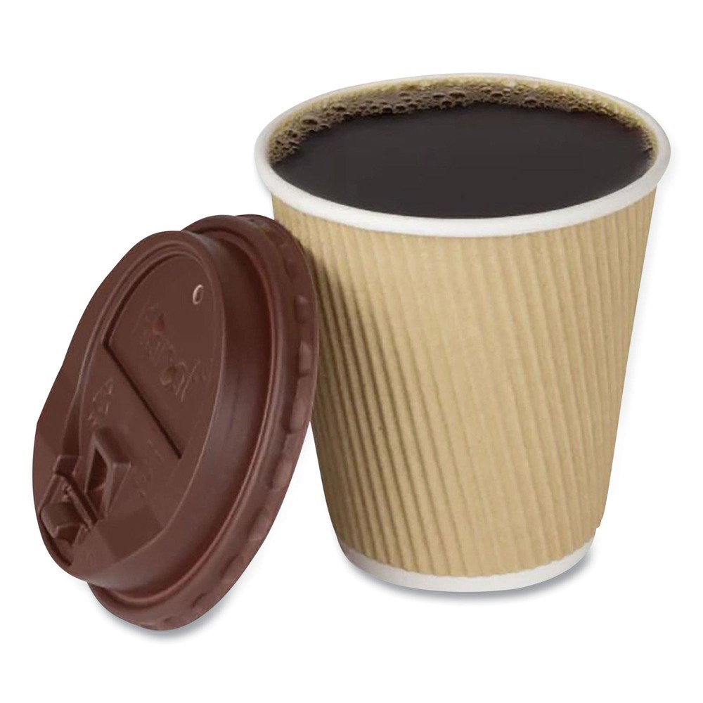 Karat CKRC510 10 oz Ripple Hot Cups – Kraft/White (500/Carton) New